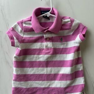 Ralph Lauren Kids Polo in Pink and White Stripes
